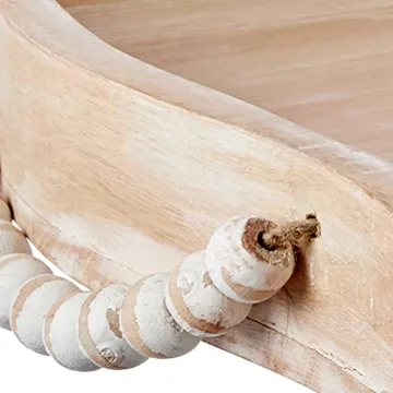 Mud Pie Scalloped Beaded Tray for Home Decor