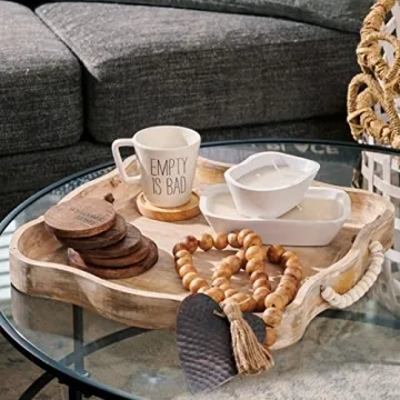 Mud Pie Scalloped Beaded Tray for Home Decor