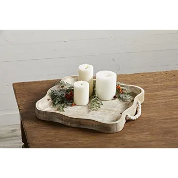 Mud Pie Scalloped Beaded Tray for Home Decor