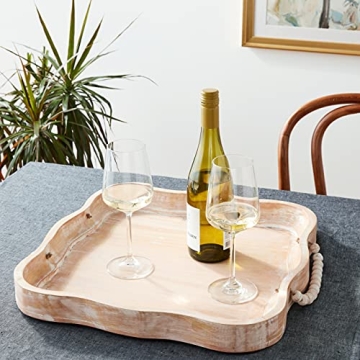 Mud Pie Scalloped Beaded Tray for Home Decor