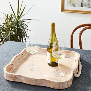 Mud Pie Scalloped Beaded Tray for Home Decor