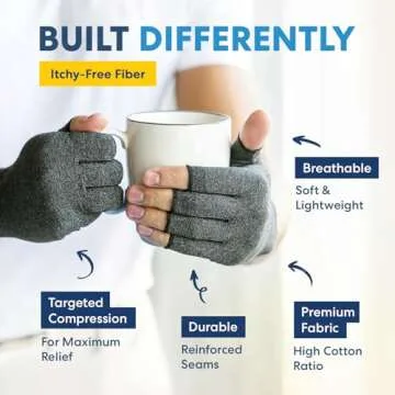 Dr. Frederick's Original Arthritis Compression Gloves for Women & Men - Ideal for Arthritis Hand Pain Relief, Carpal Tunnel, Reynaud’s & Poor Circulation - Medium