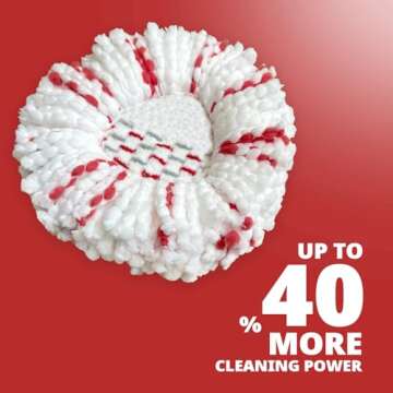 [2025 New Version] Mop Head Replacement - 40% More Cleaning Power，3 Pack Spin Mop Replacement Head for Easy Wring 1-Tank System, Easy Cleaning, Microfiber and Machine Washable