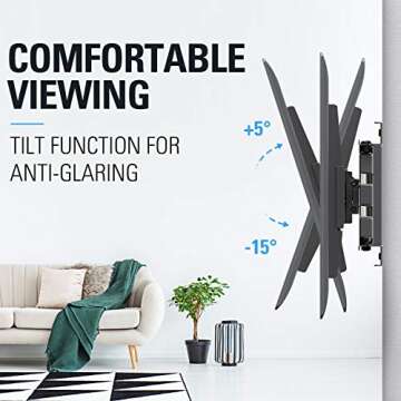 Mounting Dream TV Mount Full Motion TV Wall Mounts for 26-55 inch LED, LCD Flat Screen TV , Wall Mount Bracket with Dual Arms, up to VESA 400 x 400mm 99 lbs . Fits 16" , 18" , 24" Wood Studs MD2380-24