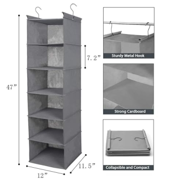 MAX Houser 6 Tier Closet Organizer - Durable & Foldable