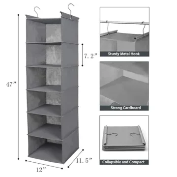 MAX Houser 6 Tier Closet Organizer - Durable & Foldable