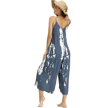 BUENOS NINOS Women's V Neck Floral Maxi Dress Boho Printed Adjustable Spaghetti Strap Ethnic Beach L...