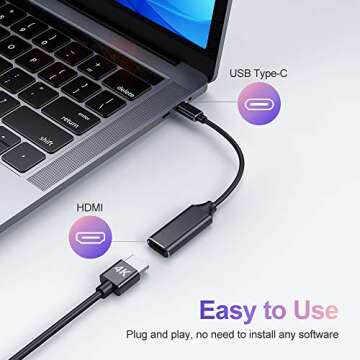 RayCue USB C to HDMI Adapter 4K for Mac OS, Type-C to HDMI Adapter [Thunderbolt 3/4], Compatible with iPhone 15 Pro/Max, MacBook Pro/Air, Galaxy, Dell XPS, Pixelbook, Microsoft and More (2 Pack)