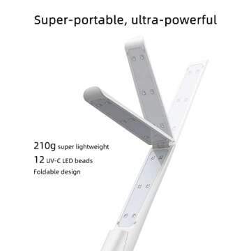 UV Light Sanitizer Wand, Portable UVC Light Disinfector UV Wand for Smartphone Home Travel Package Belongins Clinically Proven Disinfector Chargable KPP (white1)