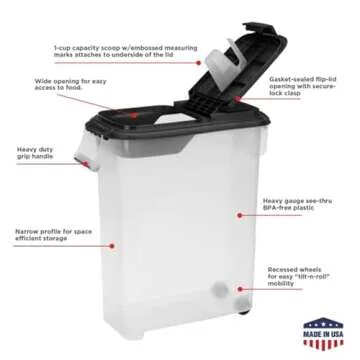 Buddeez Airtight Pet Food Storage Container for Dogs and Cats