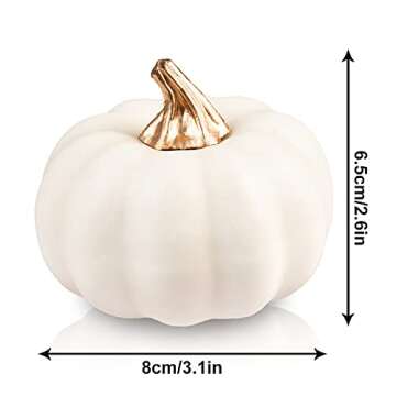 Whaline Artificial Pumpkins Bulk Vintage White Pumpkin Harvest Lifelike Pumpkin Fake Foam Pumpkin fo...