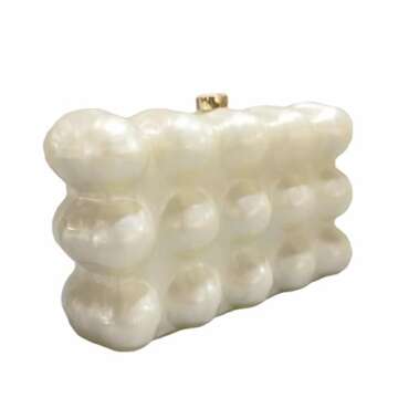 WuDiaoer Women Acrylic Clutch Purse Chic Marble Evening Handbag with Chain Wedding Clutch Crossbody ...