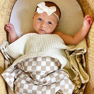 LifeTree Waffle Baby Blankets for Cozy Newborn Comfort
