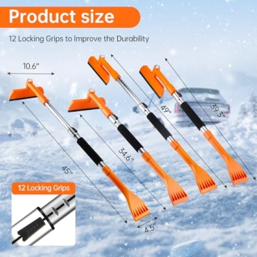 Durable 49.2inch Ice Scraper and Snow Brush for Cars