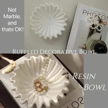 AGUMARK Stylish White Fluted Ruffle Bowl for Home Decor