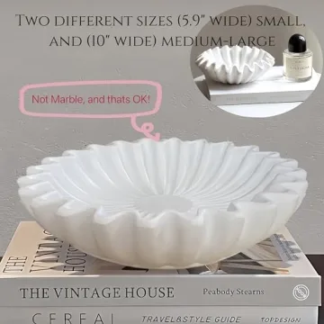 AGUMARK Stylish White Fluted Ruffle Bowl for Home Decor