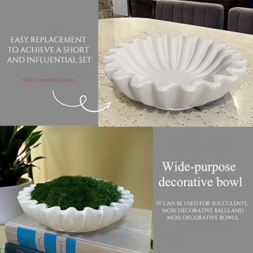 AGUMARK Stylish White Fluted Ruffle Bowl for Home Decor