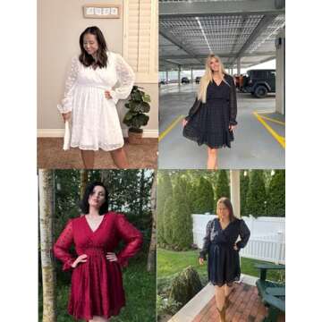 Stylish Plus Size Smock Dress in Light Blue for Women