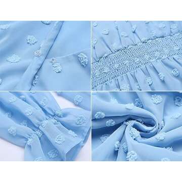 Stylish Plus Size Smock Dress in Light Blue for Women