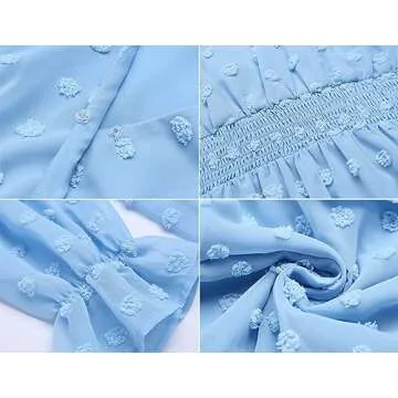 Stylish Plus Size Smock Dress in Light Blue for Women