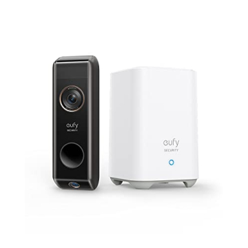 eufy Security Video Doorbell Dual Camera, 2K HD, Wireless, Battery-Powered, HomeBase, Dual Motion De...