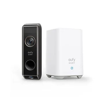 eufy Security Video Doorbell Dual Camera, 2K HD, Wireless, Battery-Powered, HomeBase, Dual Motion De...