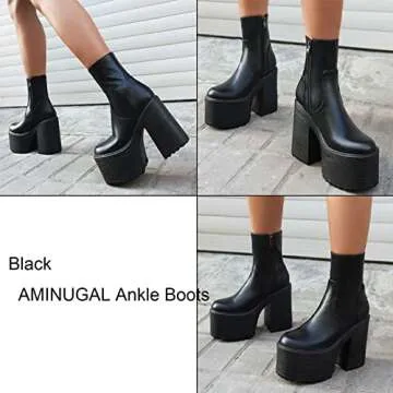 AMINUGAL Women's Stylish Platform Ankle Boots for Every Occasion