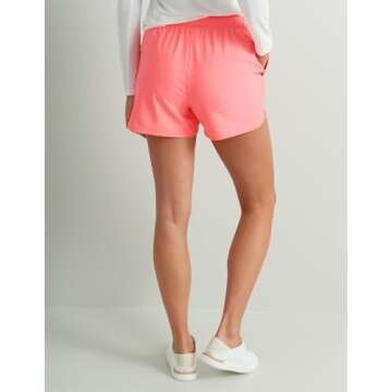 HUK Standard Pursuit Volley, Quick-Dry Fishing Shorts for Women, Neon Coral