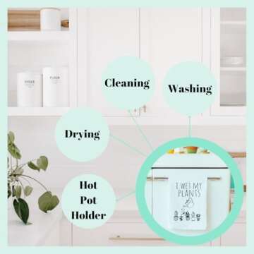 NYC New York City Collage Colorful Dish Towel, Funny Kitchen Towels, Cotton Dish Towels for Kitchen Drying, New Home & Apartment Essentials, White Dish Towel