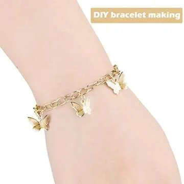 Hicarer 24 Pieces Bracelet Chains Bulk with OT Toggle Clasp Alloy Link Chains DIY Jewelry Making Bracelets for Women DIY Jewelry Crafts Supplies(Gold)