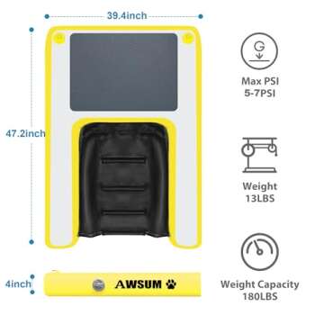 Inflatable Dog Water Ramp Pool Float Floating Ladder Steps for Dogs Safe and Easy Access to Water for Dogs Boat Ramp for Pool, Lake, Boat, Dock, with Non-Slip Pad and High Visibility