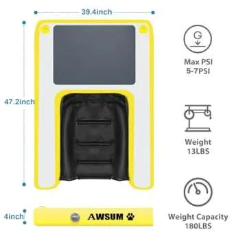 Inflatable Dog Water Ramp Pool Float Floating Ladder Steps for Dogs Safe and Easy Access to Water for Dogs Boat Ramp for Pool, Lake, Boat, Dock, with Non-Slip Pad and High Visibility