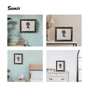 Sunlit Vintage Picture Frame 8x10 Inch, Luxury Antique Photo Frames with Glass Front, Photo Display, Tabletop Wall Hanging, Gift Ideas, Gold and Black