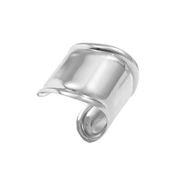 COLORFUL BLING Chunky Gold Silver Open Wide Hammered Wrist Cuff Bangle Adjustable Hollow Leaf Flower Wrap Bracelet for Women Statement Wristband Jewelry-Silver