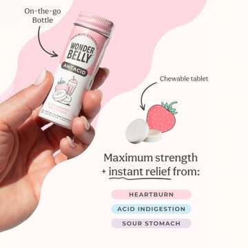 Wonderbelly Antacid - 1000mg Calcium Carbonate Chewable Tablets
