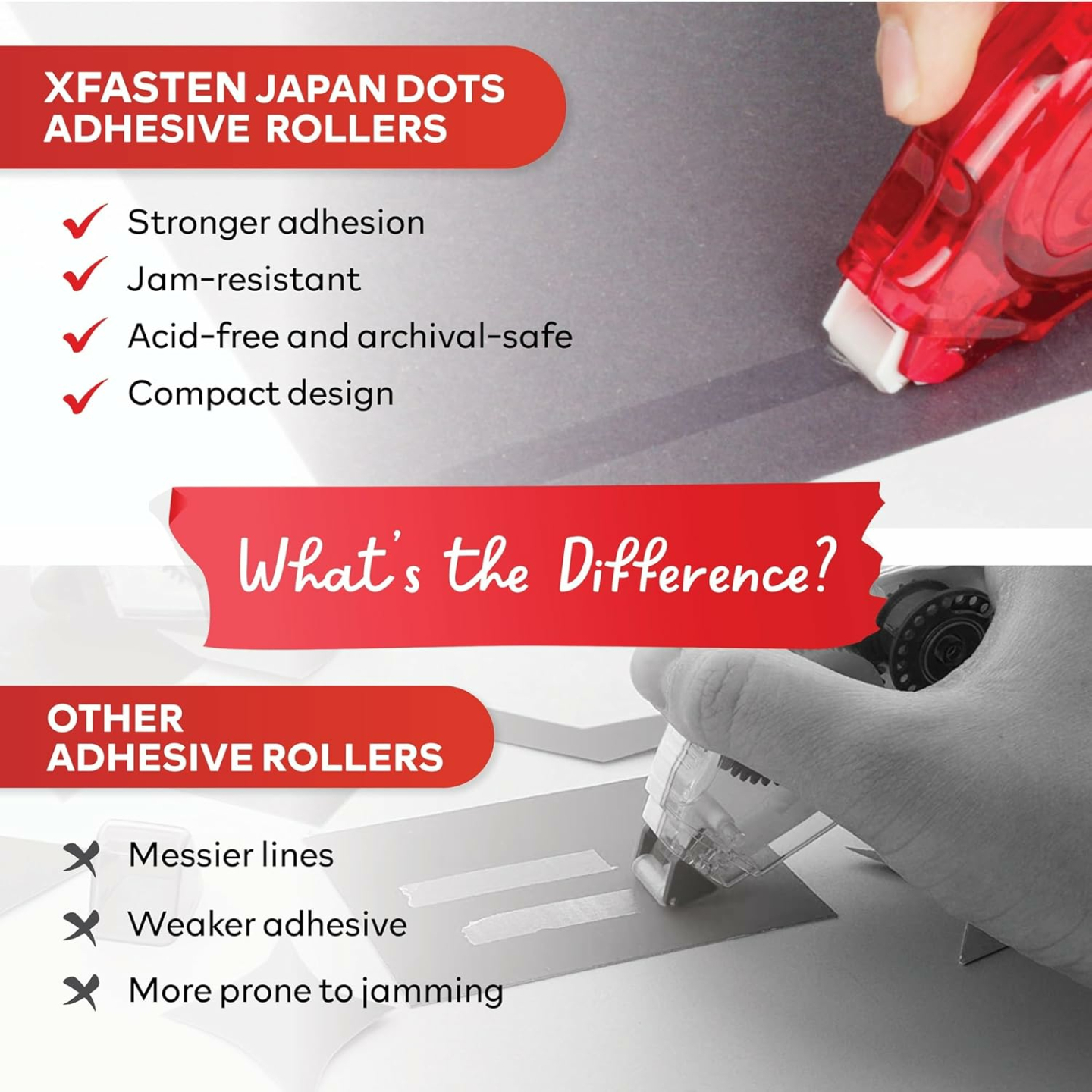 XFasten Adhesive Roller for Scrapbooking