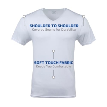 Gildan Men's V-Neck T-Shirt 6-Pack White Large