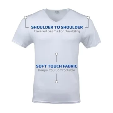 Gildan Men's V-Neck T-Shirt 6-Pack White Large