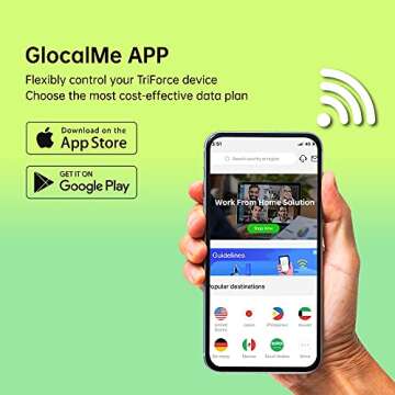 GlocalMe Triforce Mobile Hotspot,Wireless Portable WiFi for Travel in 200+ Countries,No SIM Card Needed,Smart Local Network Auto-Selection,High Speed with Global 1GB Data (Triforce Black)