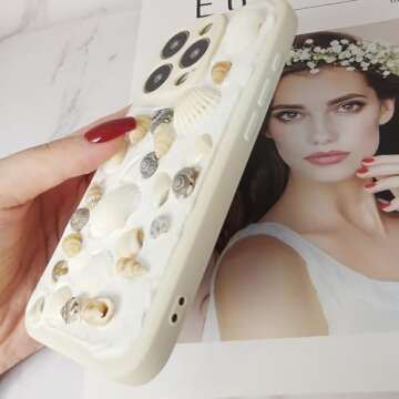 MORWLAT Cute Case Cover Compatible for iPhone 15/15 Pro/Pro Max Case Summer Beach Shells for Girl Wo...