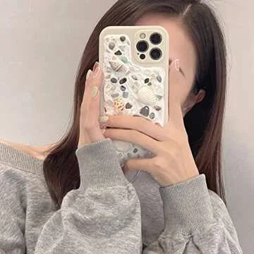 Cute MORWLAT iPhone 15 Pro Case with Beach Shells