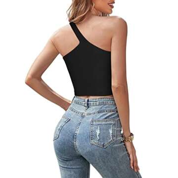 Chic REORIA One Shoulder Summer Tank – Unique Style!