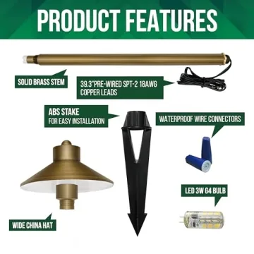 GKOLED Solid Brass Path Lights - Stylish Durable Outdoor Lighting