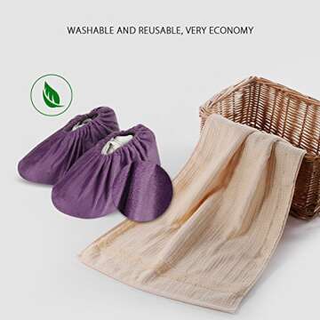 Boot Covers，Reusable Non Slip Shoe Covers for Contractors and Carpet Floor Protection to Keep Floors and Rooms Clean - 5 Pairs（5 different colors）