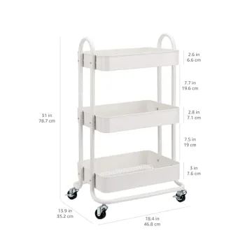 Stylish Amazon Basics 3-Tier Rolling Utility Cart for All