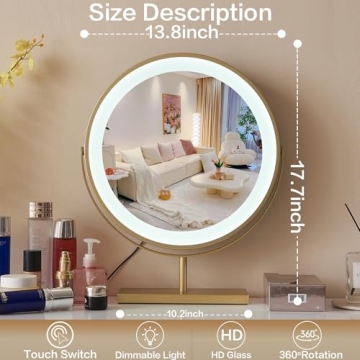 DFFINE Golden LED Makeup Vanity Mirror - Stylish & Functional