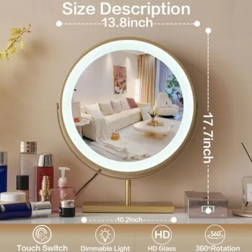 DFFINE Golden LED Makeup Vanity Mirror - Stylish & Functional