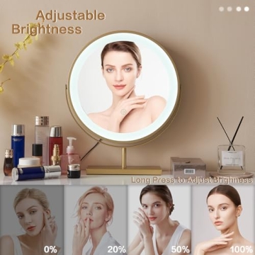 DFFINE Golden LED Makeup Vanity Mirror - Stylish & Functional
