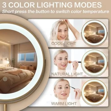 DFFINE Golden LED Makeup Vanity Mirror - Stylish & Functional