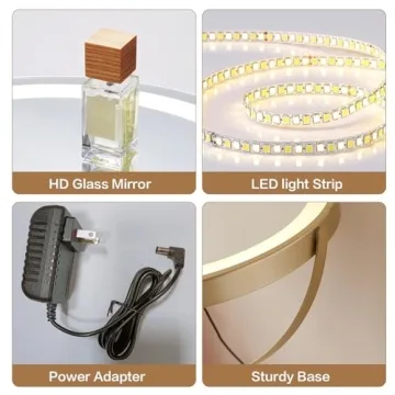 DFFINE Golden LED Makeup Vanity Mirror - Stylish & Functional